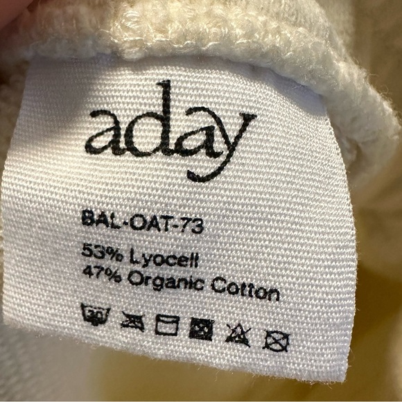 Aday Oat Perfect Walk High Rise Terry Tencel Cotton Lounge Jogger Sz L - Picture 12 of 13